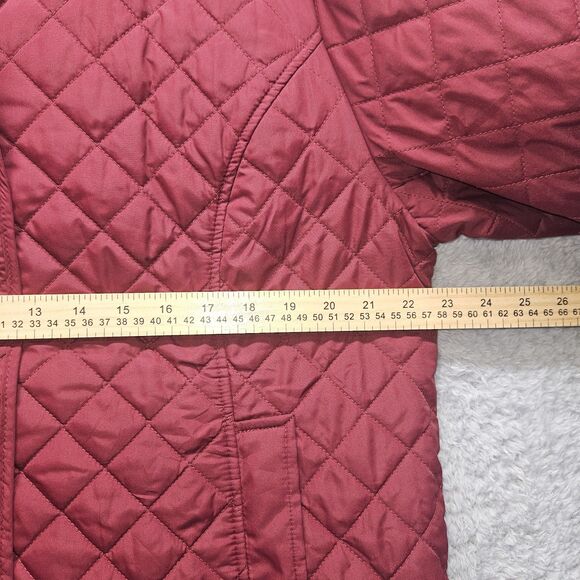 Appleseeds Womens Burgundy Quilted Coat XL Petite Chore Coat - Picture 6 of 11